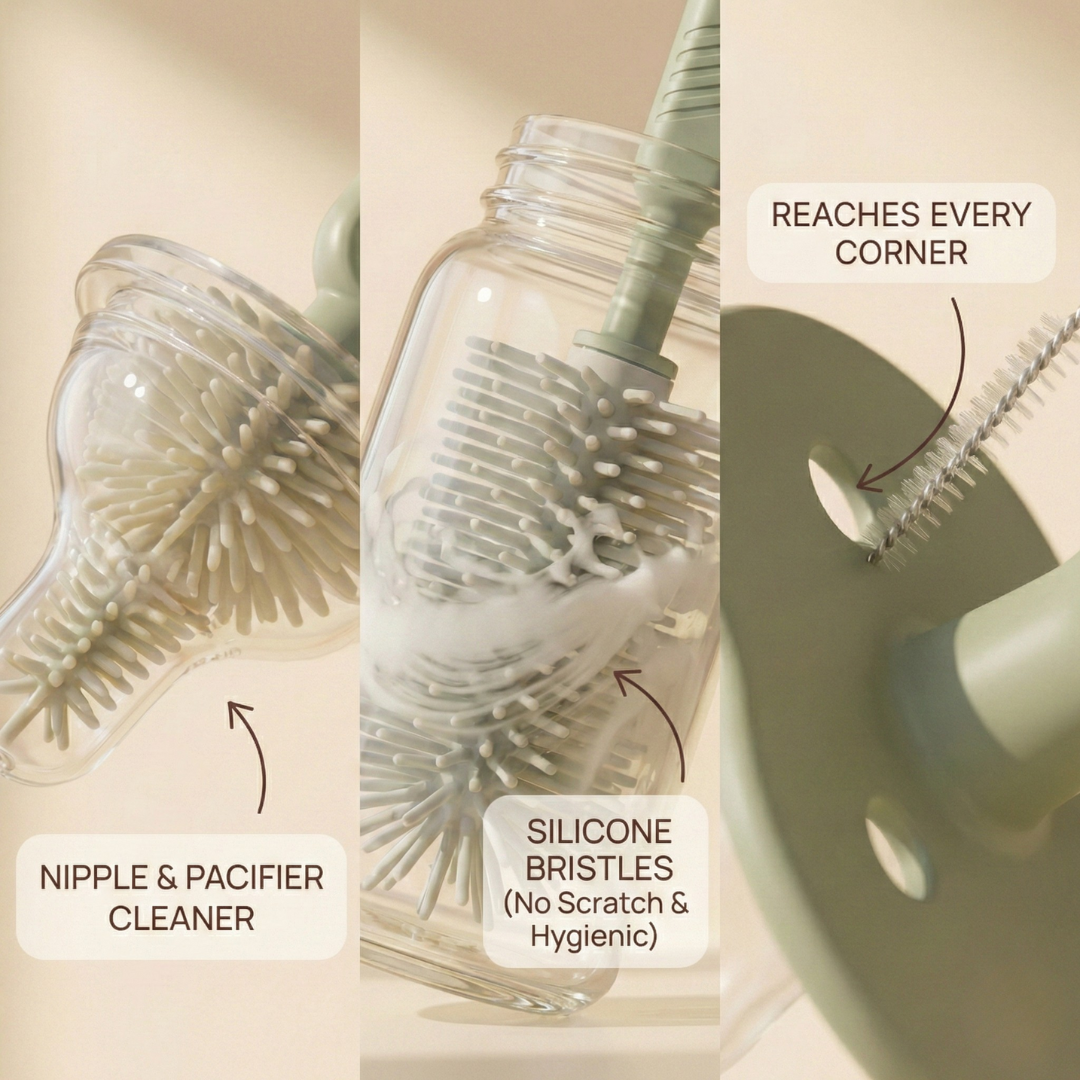 Set 3 en 1: Cepillos de Silicona para Bebé